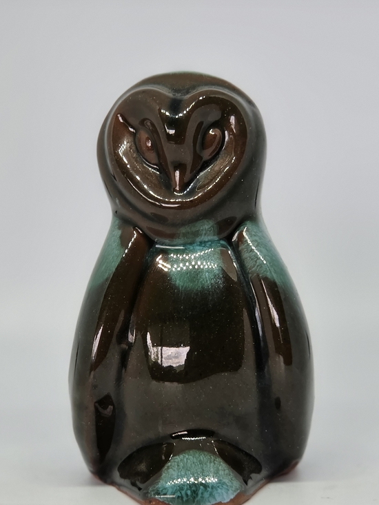 Blue Mountain Pottery Other - Blue Mountain Pottery Barn Owl Figurine Small Green Brown Drip Glaze Vintage